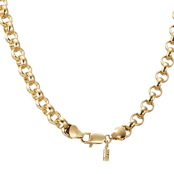 18ct Heavy Yellow Gold Plated 6mm Belcher Chain Necklace with Lobster Clasp - USA Made-0